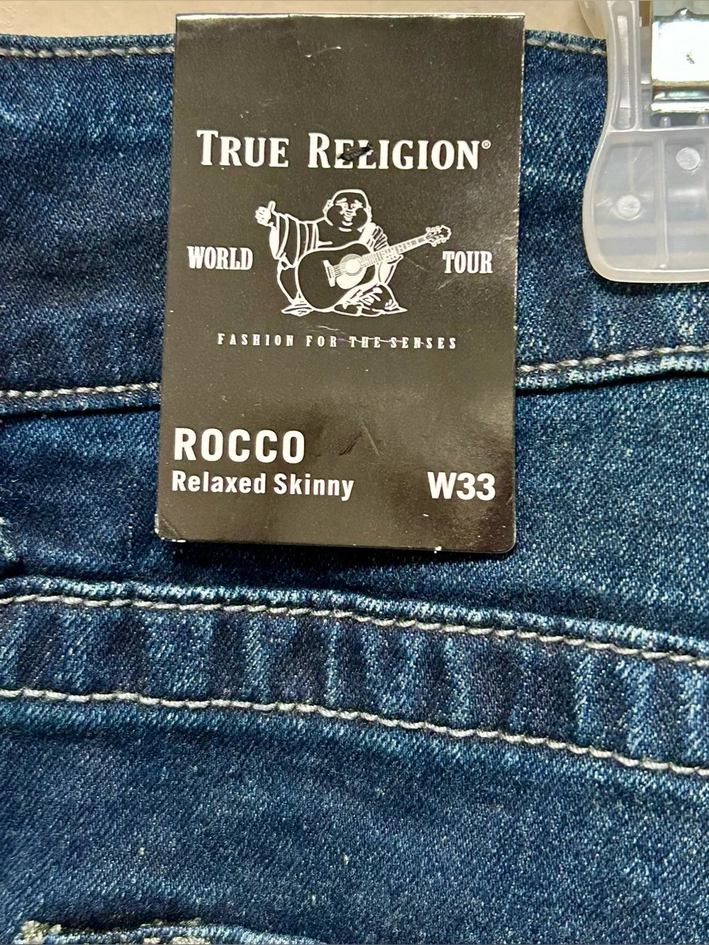 True Religion Men's Dark Blue Slim Jeans Sz 33 NWT Rocco No Flap